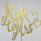Miss To Mrs Cake Topper For Bridal Shower, Engagement, Wedding Party Decorations, Gold Glitter