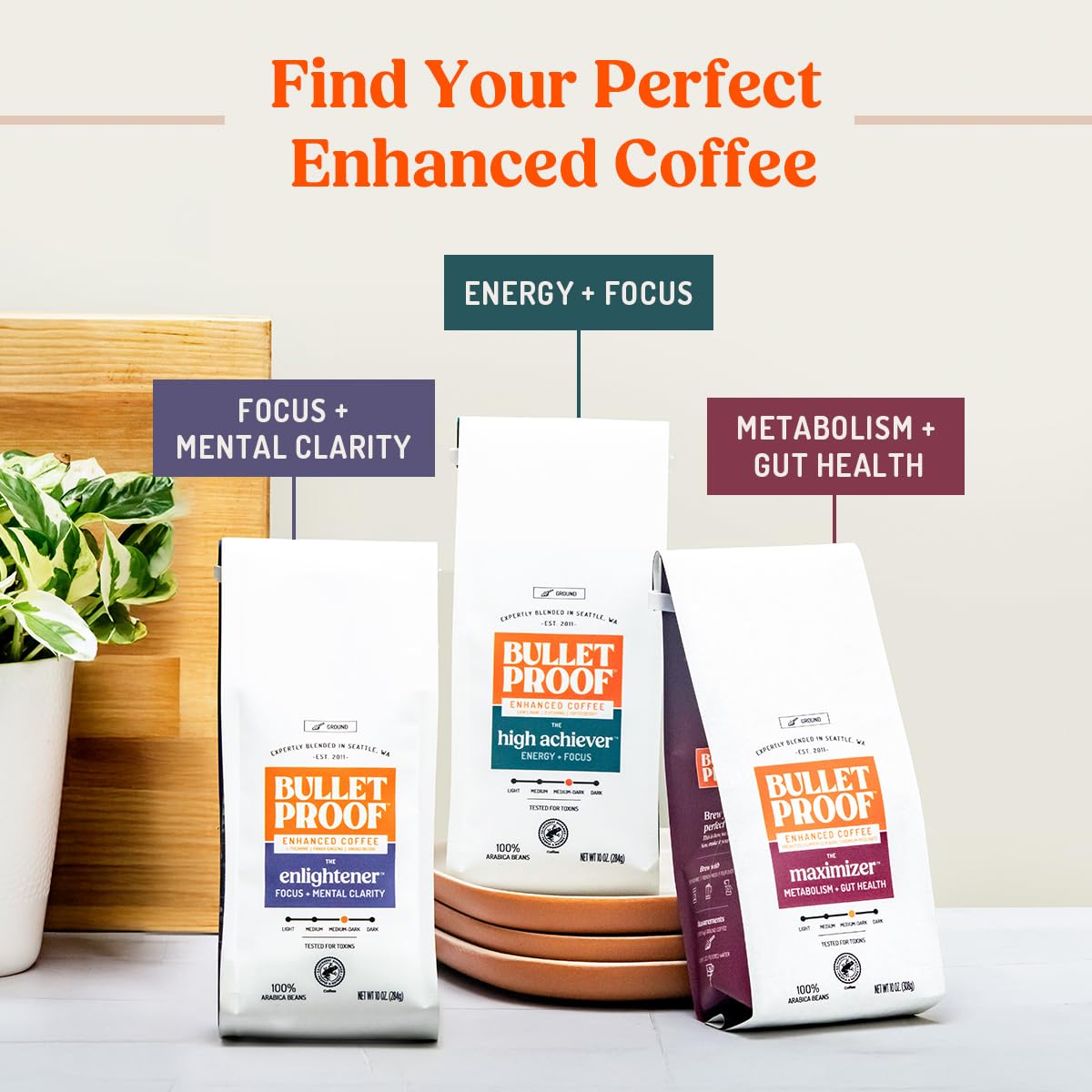 Bulletproof The High Achiever Coarse Ground Cold Brew Coffee, 10 Ounces, Medium-Dark Roast Enhanced Coffee with Lion s Mane Mus