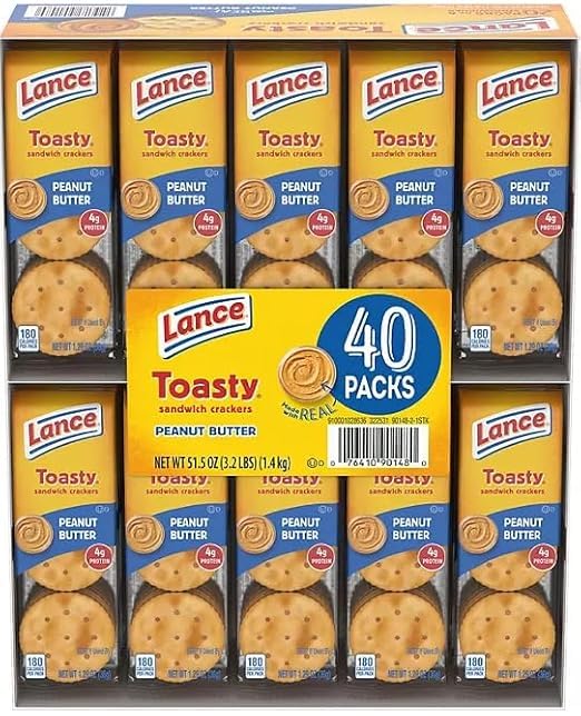 Toasty Peanut Butter Sandwich Crackers, 1.29 oz., (40 Pack)