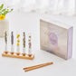 Kkokdam Fancy Korean Tea Gift Set – Enhanced Flower Tea Stick Variety Pack With Tray - 5 Loose Leaf Blooming Flower Teas