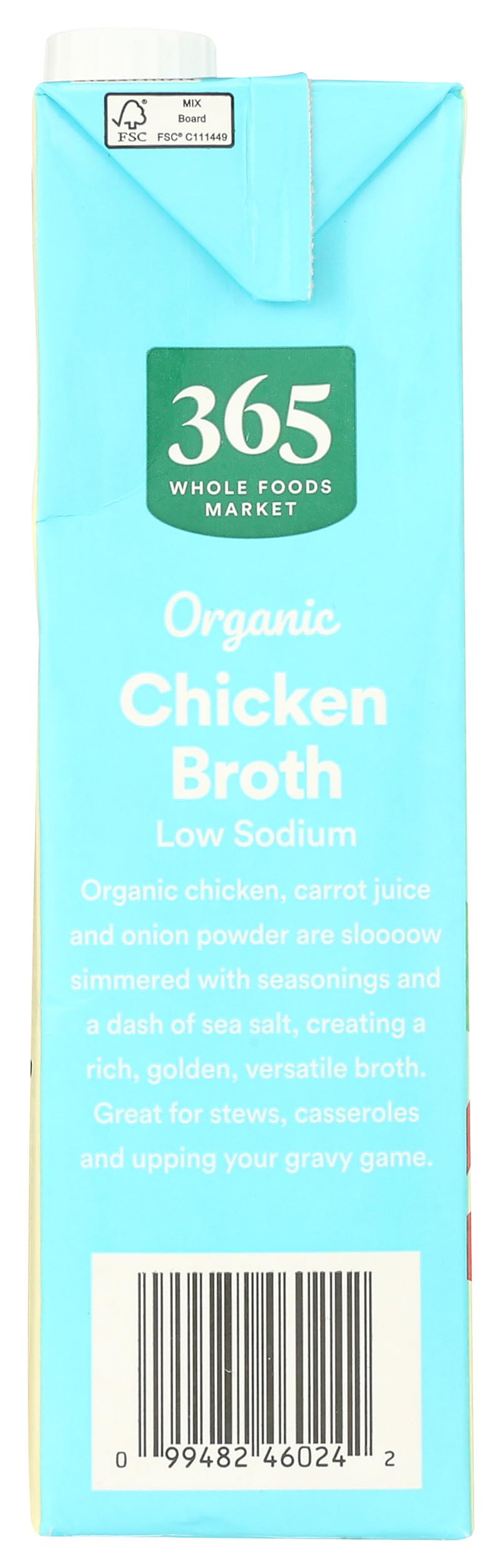 365 by Whole Foods Market Organic Low Sodium Chicken Broth, 32 Fl Oz - Healthy, Flavorful Cooking Essential