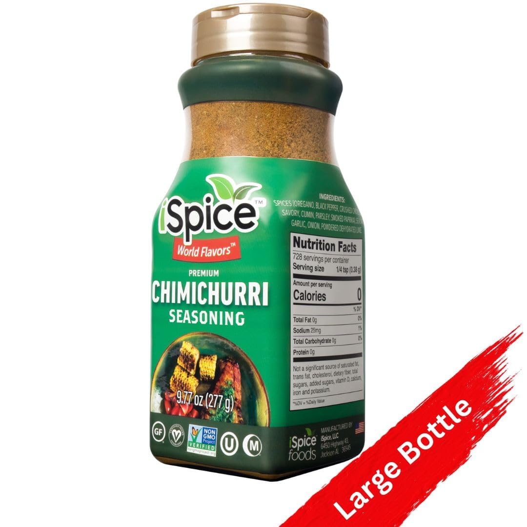 Ispice Blend | Chimichurri Seasoning | 9.77 Oz | Mixed Spice & Seasoning | Bulk Size | Halal | Kosher (Chimichurri)