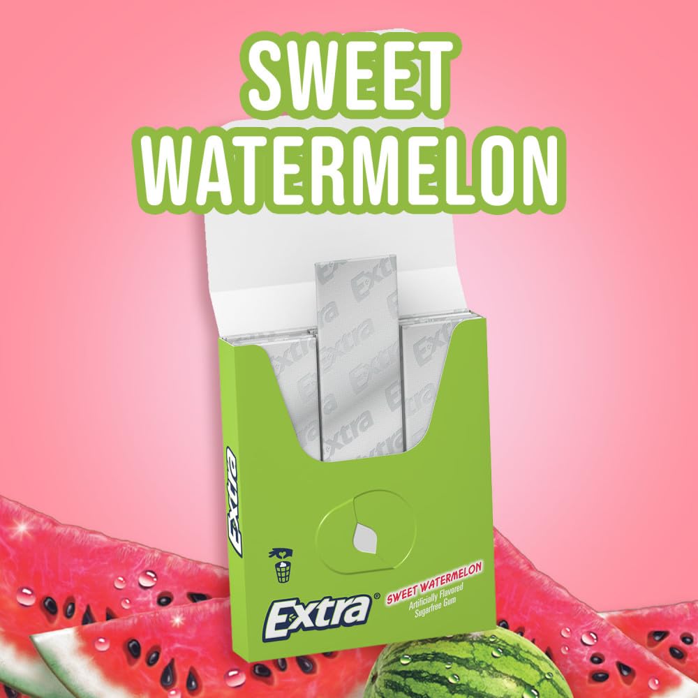 Extra Sweet Watermelon Sugarfree Gum, Multipack, 15 Count (Pack Of 3)