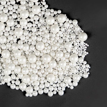 Dazzjoy Edible White Pearl Sugar Sprinkles, White Pearls For Cake Decorating, 130G/4.58Oz, Candy Baking Cake Decorations, Cupcak