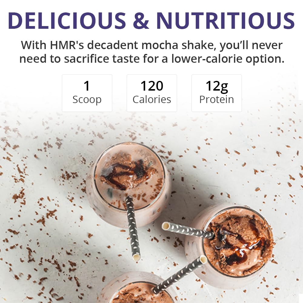 HMR 120 Shake Meal Replacement Powder | Mocha Shake Mix to Support Healthy Weight Loss | 12g of Protein | Nutritional Drink | Lo