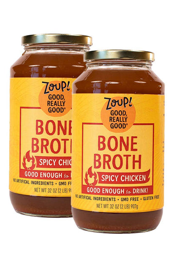 Spicy Chicken Bone Broth by Zoup! Keto-Friendly, Non-GMO, Paleo-Friendly Clear Spicy Chicken Bone Broth - Great for Stock, Bouil