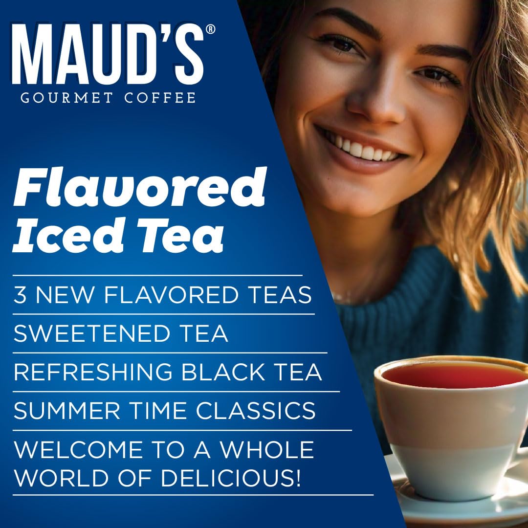 Maud'S Instant Tea Variety Pack - 24 Ct Lemonade, Peach & Raspberry Flavored Iced Powder Packets - Just Add Water For Hot Or Ice