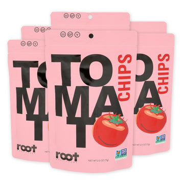 Root Foods Tomato Chips, Natural Veggie Snack, Non-GMO Vegetable Crisps, Good for Adults, Kids, Vegan, Gluten Free, Halal, Koshe