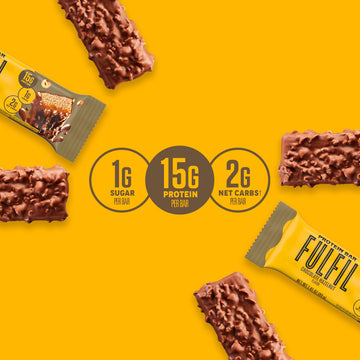 Fulfil Protein Snack Bars, New Recipe Chocolate Hazelnut, 15G Protein, Pantry Staples, 12 Count, Packaging May Vary