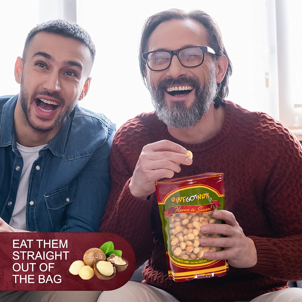 Raw Deluxe Macadamia Nuts - 6 lbs - Shelled & Unsalted enhanced Quality Kosher Raw Macadamia Nut Snack Pack By We Got Nuts - Natural Gourmet Fresh Macadamia Nuts Bulk - Packed In A Resealable Pouch Bag