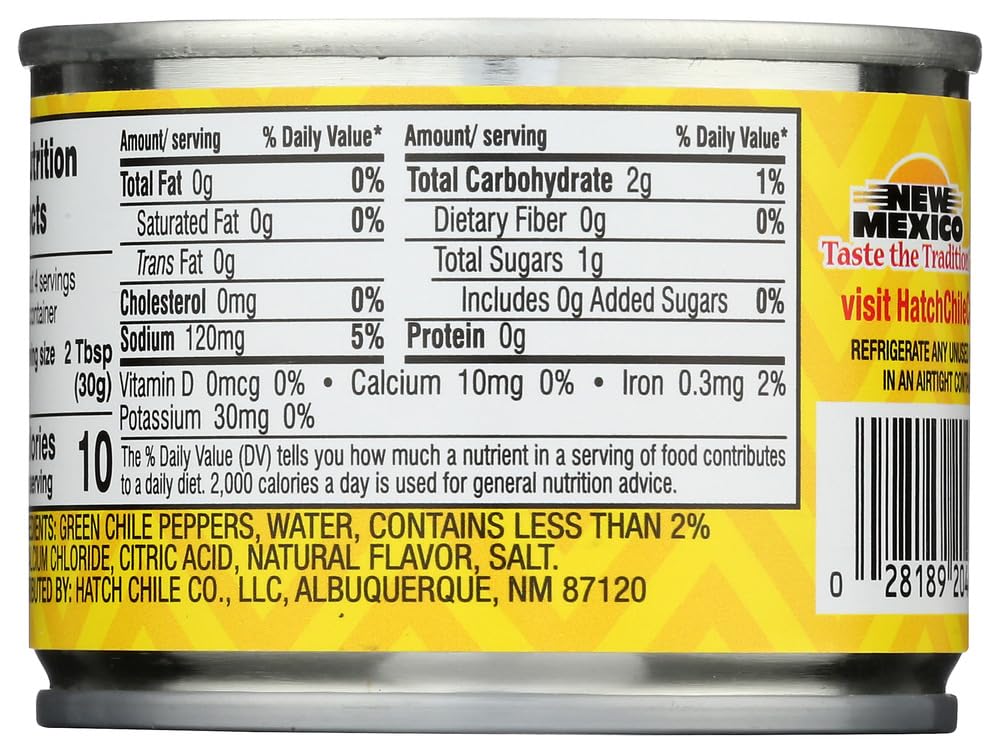 Hatch Diced Green Chiles 4Oz Hot (Qty 6)
