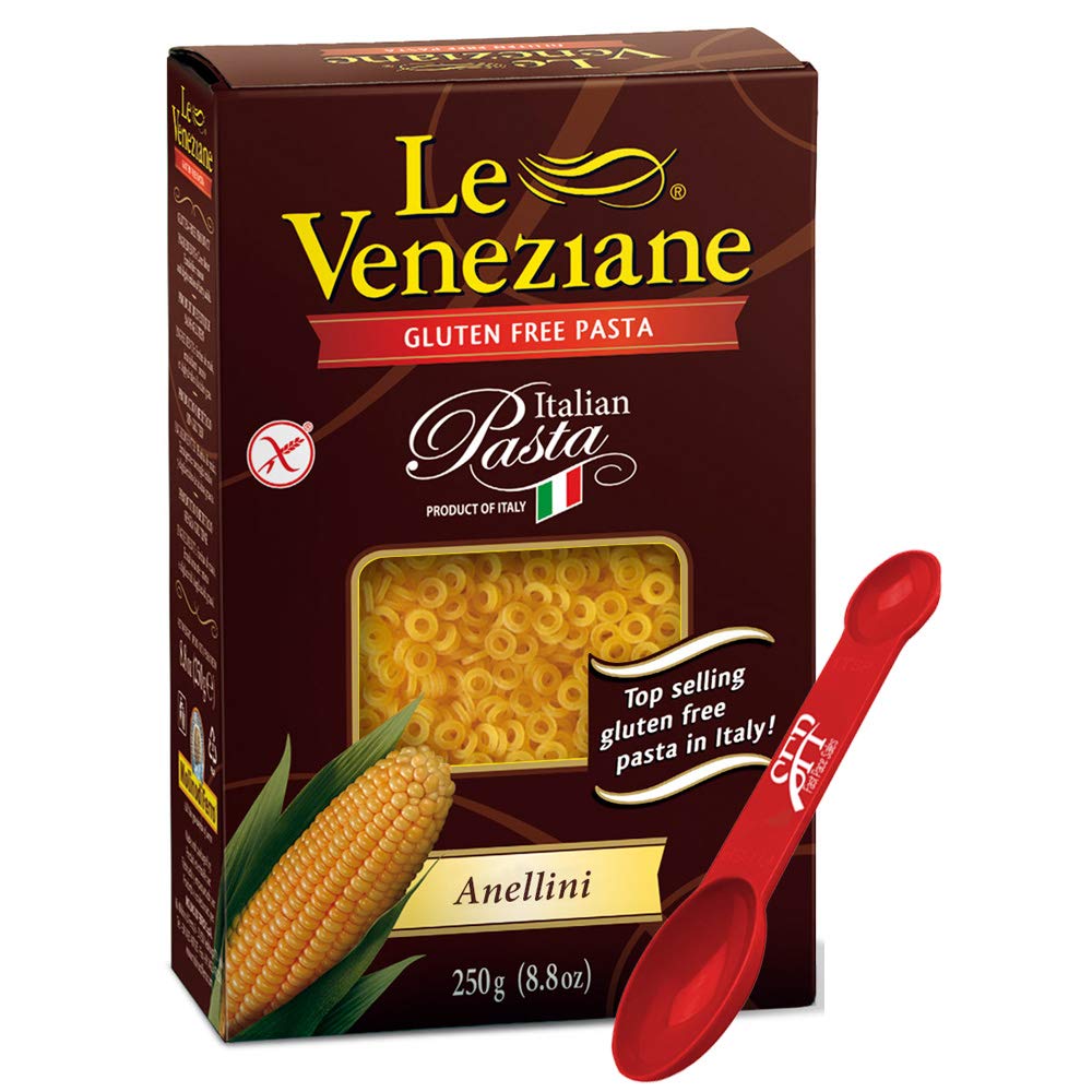 Le Veneziane Gluten Free Pasta Noodles ~ Anellini Noodles ~ Corn Pasta ~ 2 Count (8.8 Oz.)
