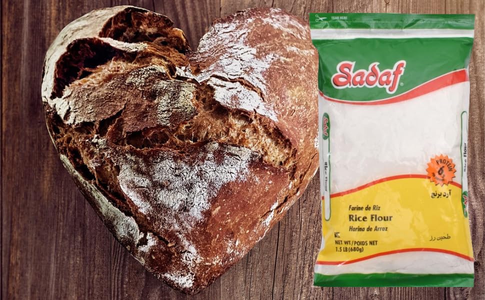 Sadaf Rice Flour - Pure White Rice Flour For Baking Or Cooking 1.5 Lb (Pack Of 3)