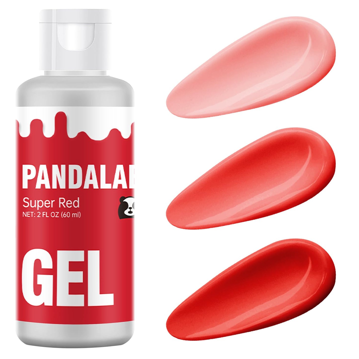 Super Red Gel Food Coloring - Pandalab 2 Ounce High Concentrated Food Dye for Baking, Cake, Cookie, Fondant, Icing, Easter Egg, 