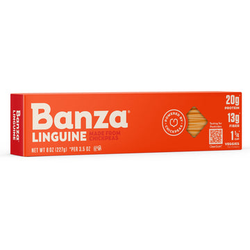Banza Linguine Pasta From Chickpeas - Gluten Free  High Protein  And Lower Carb Protein Linguine Chickpea Pasta - 8Oz