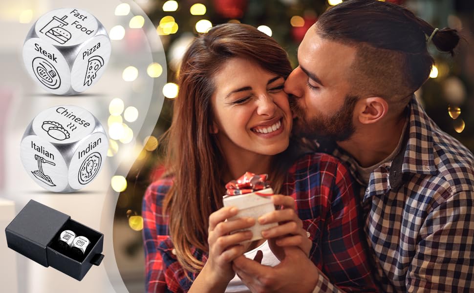 Valentines Day Gifts for Him Her, Food Dice, 6 11 Year Anniversary Steel Gifts for Him Her, Couples Gifts for Boyfriend, Date Ni