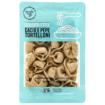 Gluten-Free Tortelloni, Cacio e Pepe, Fresh Stuffed Pasta Cooks in Just 3 Minutes by Taste Republic, Frozen, 9oz (6 pack)