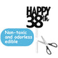 18Pcs Black Glitter Happy 38Th Dessert Cupcake Topper Pick For Funny Legend Since 1987 Theme Decor Supplies Men Women Happy 38 B