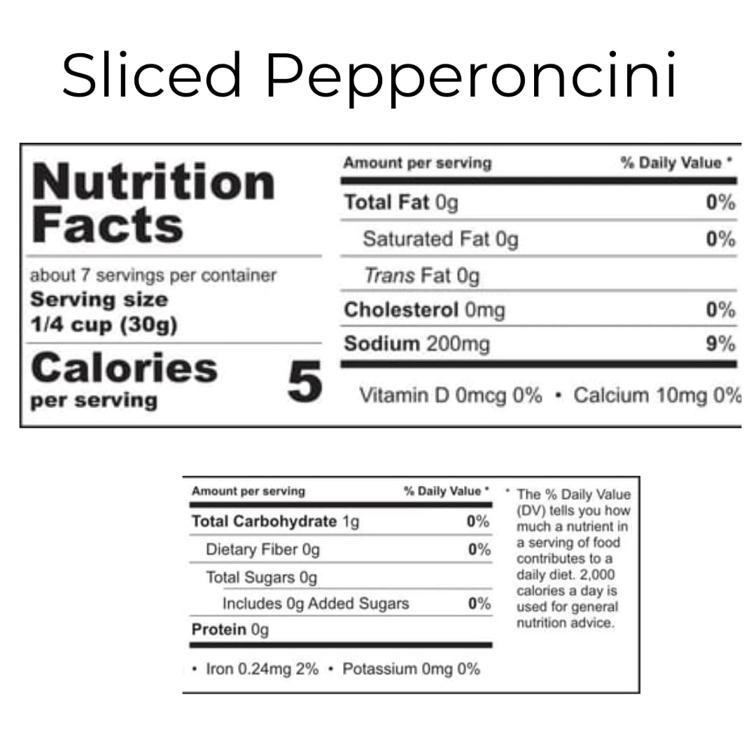 Divina Sliced Pepperoncini, 15.5 oz, 2-Pack, Ideal for Salads and Sandwiches