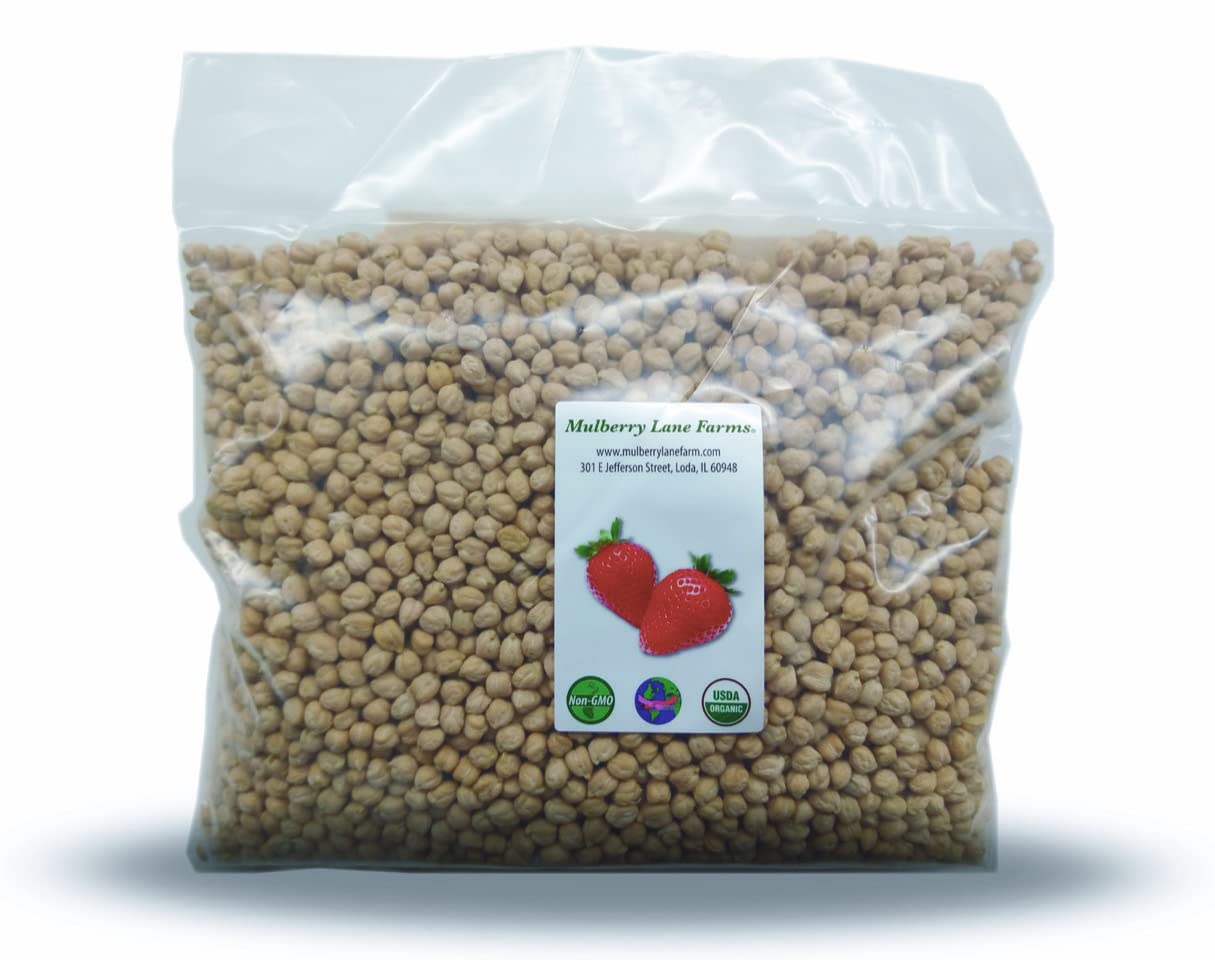 Garbanzo Beans, 5 Pounds (Chick Peas), Usda Certified Organic, Dried, Non-Gmo, Great For Hummus, Bulk, Product Of Usa, Mulberry