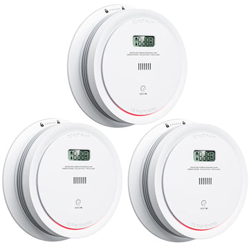 Smoke Detector Carbon Monoxide Detector Combo 10 Year Battery, 2 In 1 Fire & Co Alarm With Lcd Display, Smoke Alarm Co Detector 