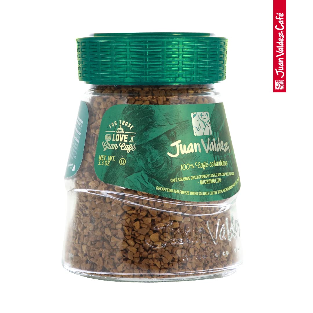 Juan Valdez Decaffeinated Freeze Dried Coffee - Premium Colombian Coffee, 3.5 OZ (Pack of 2)