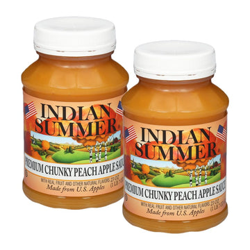 Indian Summer Enhanced Chunky Applesauce Made From Us Apples And American Growers (Peach, 23 Ounces Each, Pack Of 2)