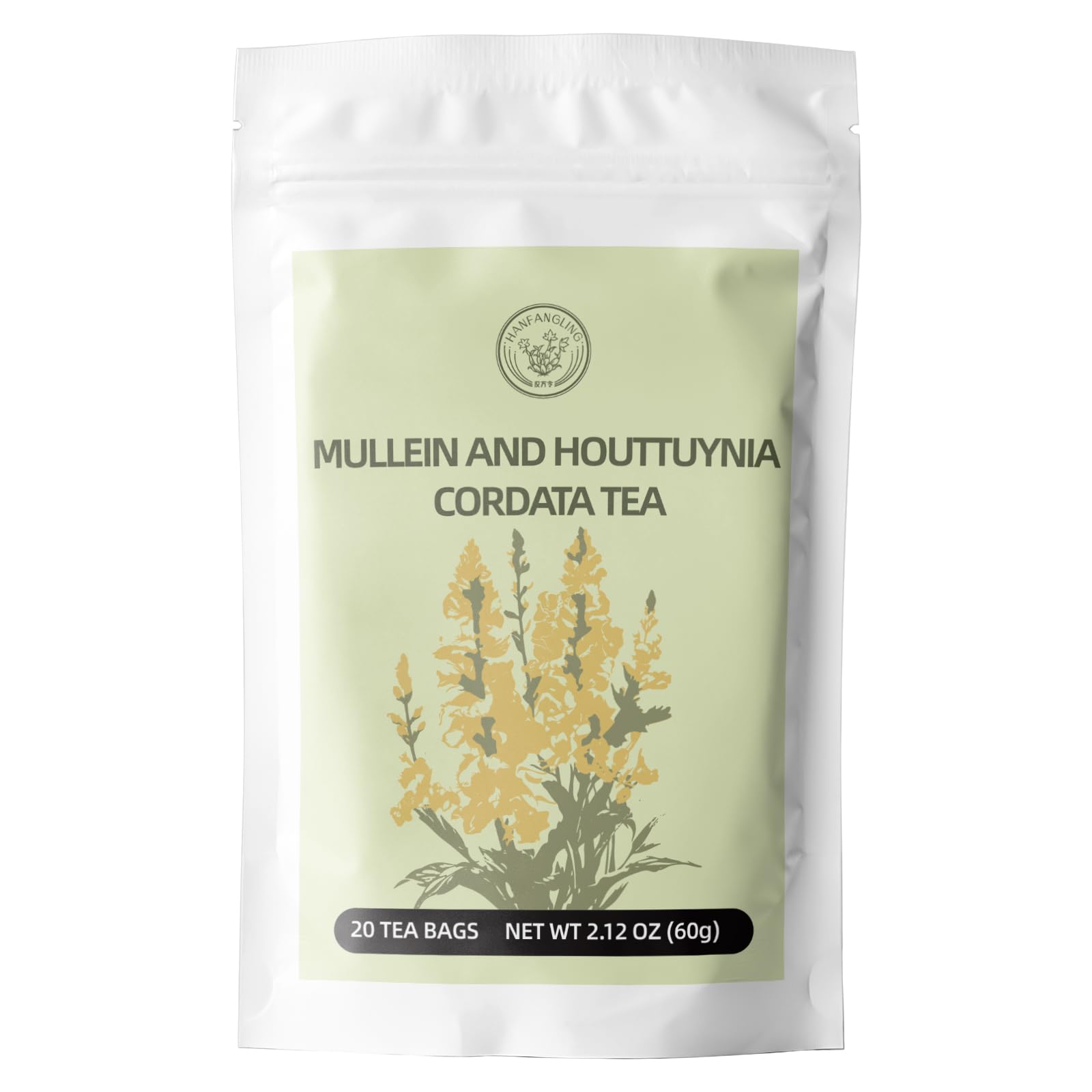 Hanfangling Mullein And Houttuynia Cordata Herbal Tea -Detox & Respiratory Support,Moisturizing And Nourishing Lung, Natural Her