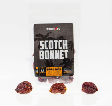 Pepper Joes Dried Scotch Bonnet Peppers - 1/2Oz Bag Of Dehydrated Hot Pepper Pods - Whole Dried Chili Peppers For Cooking And Sp