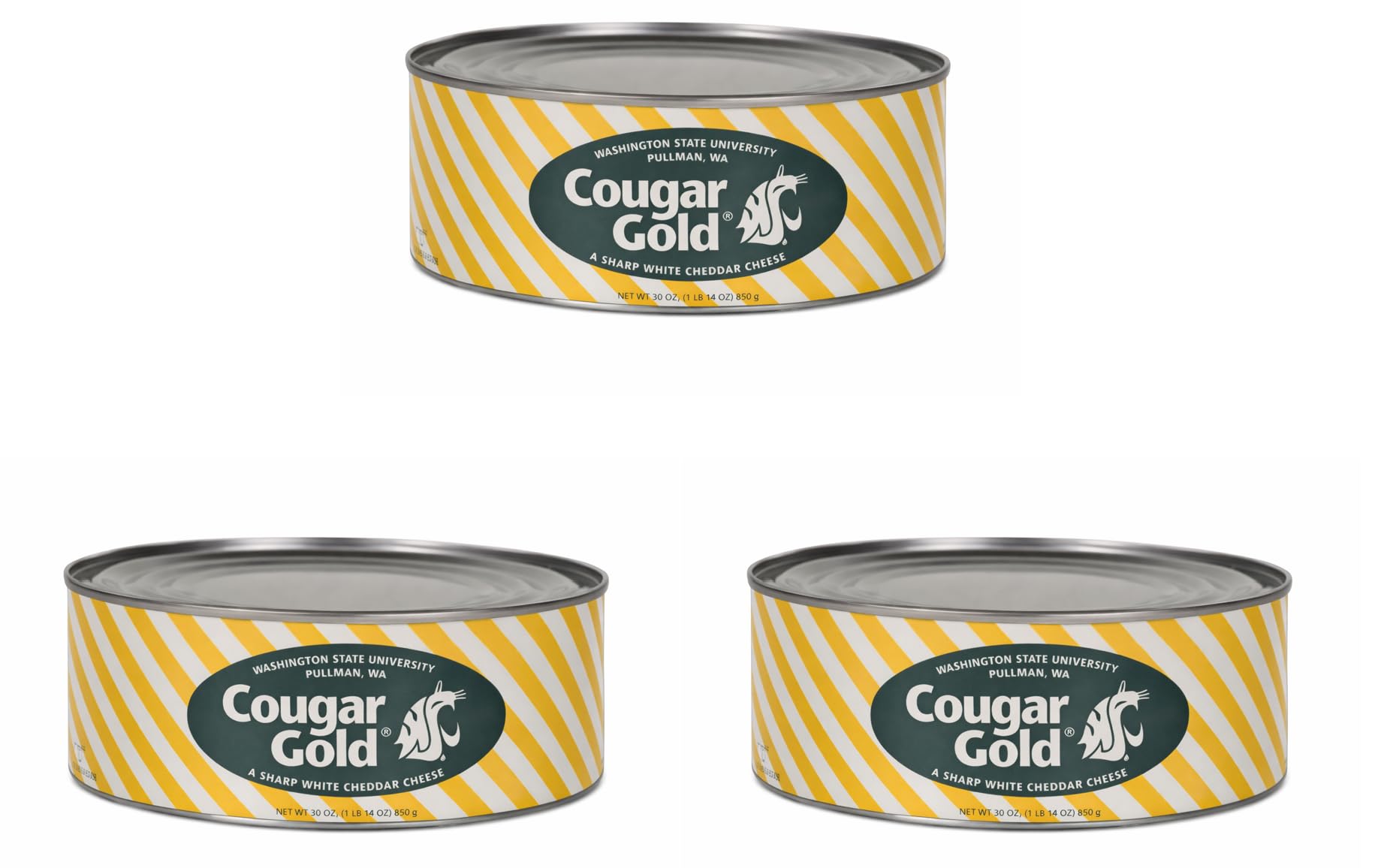 Cougar Gold Sharp White Cheddar Cheese, (Value Pack of 3) 30 oz can each, Washington State University
