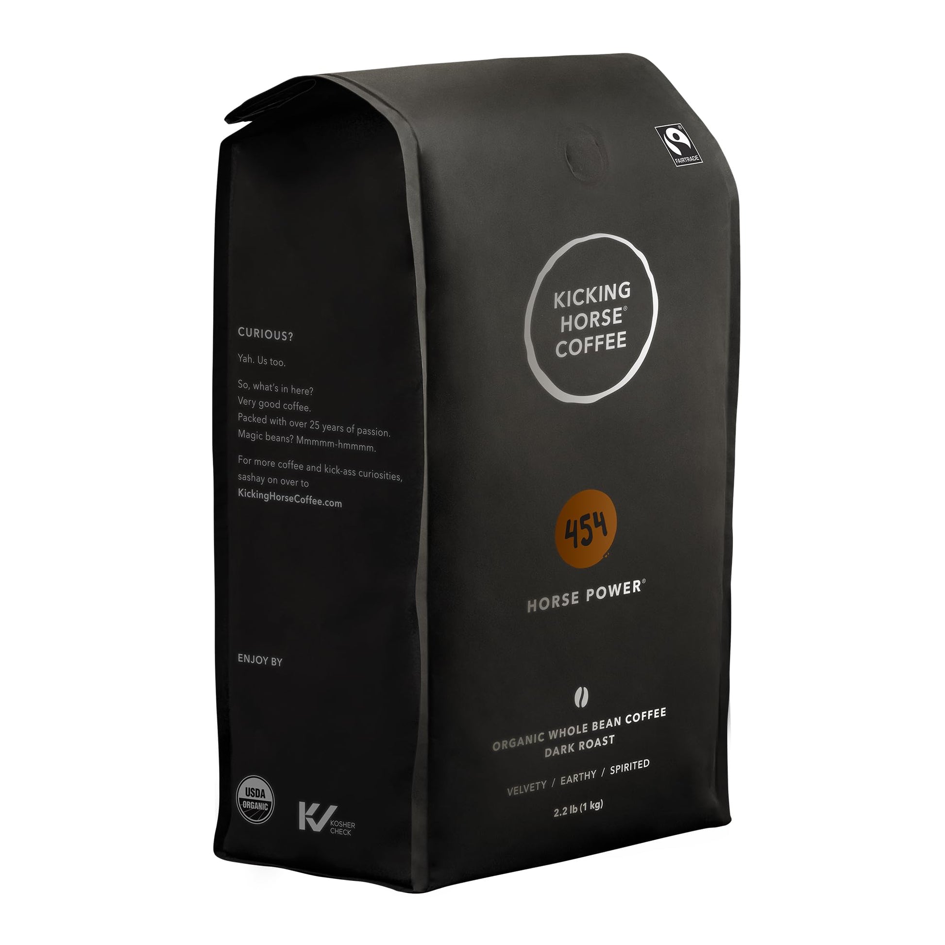 Kicking Horse Coffee, 454 Horse Power, Dark Roast, Whole Bean, 2.2 Lb
