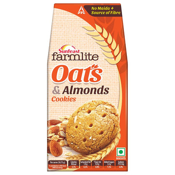 Sunfeast Farmlite Oats With Almonds Cookies Biscuits, 150G