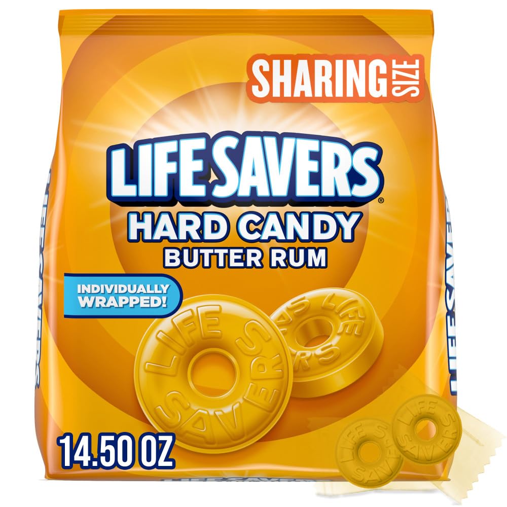 Life Savers Hard Candy - Butter Rum, Individually Wrapped, Pack of 4, 14.5 Ounce