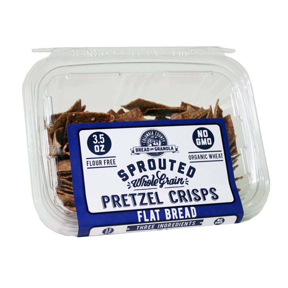 Columbia County Bread & Granola Sprouted Crisps Variety 4-Pack - Pretzel, Garlic Pepper, Rye Caraway, Hearty Spelt, 21.34 x 25.4 x