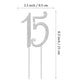 Janou 15 Cake Topper Number 15 Crystal Rhinestones 15Th Cake Decoration For Birthday Anniversary Party Decoration (Silver)