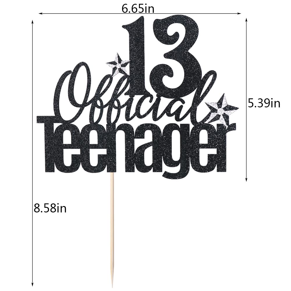 Qertesl 13 Official Teenager Cake Topper, 13Th Birthday Cake Topper, Hello 13 Cake Topper, Cheers To 13 Years, Boy Girl 13Th Bir