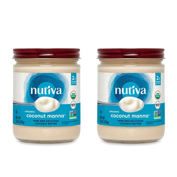Nutiva Organic Coconut Manna Pur  ed Coconut Butter, 15 Oz (Pack of 2), USDA Organic, Non-GMO, Whole 30 Approved, Vegan, Gluten-