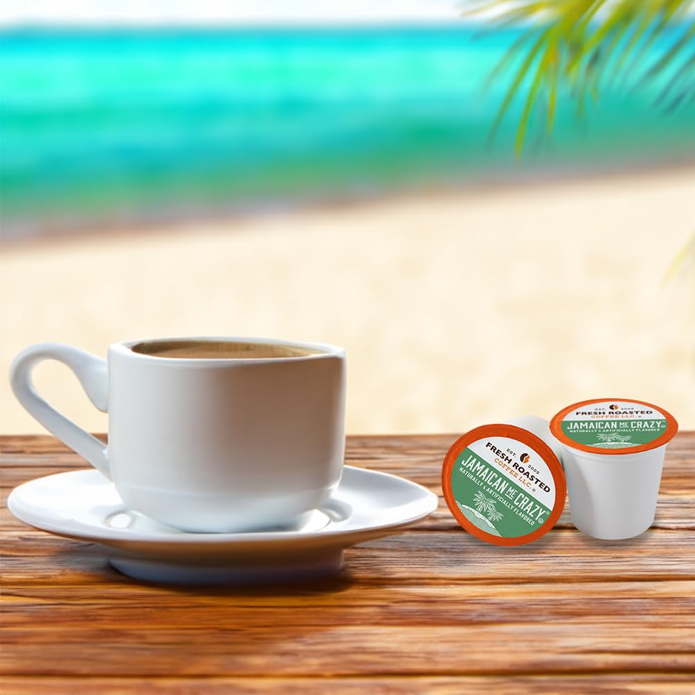 Fresh Roasted Coffee Flavored Coffee Pods, Jamaican Me Crazy, 24 Count