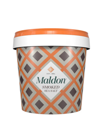 Maldon Smoked Sea Salt Flakes, Gourmet Pyramid Crystals, 1.1 lb Bulk Tub, Kosher, Handcrafted