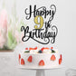 Happy 9Th Birthday Cake Topper, 9 Birthday Party Cake Decorations (Black And Gold Flashes, 9Th)