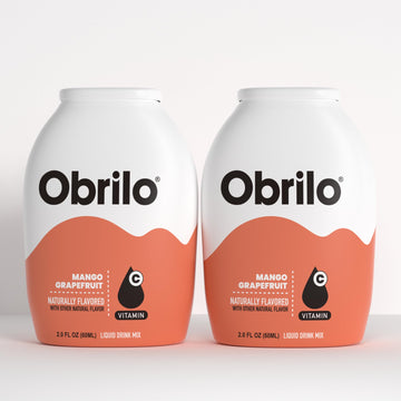 Obrilo Water Enhancer Liquid Flavoring Drops, Zero Sugar, Naturally Flavored, Mango Grapefruit, 2 Fl Oz (Pack of 2)
