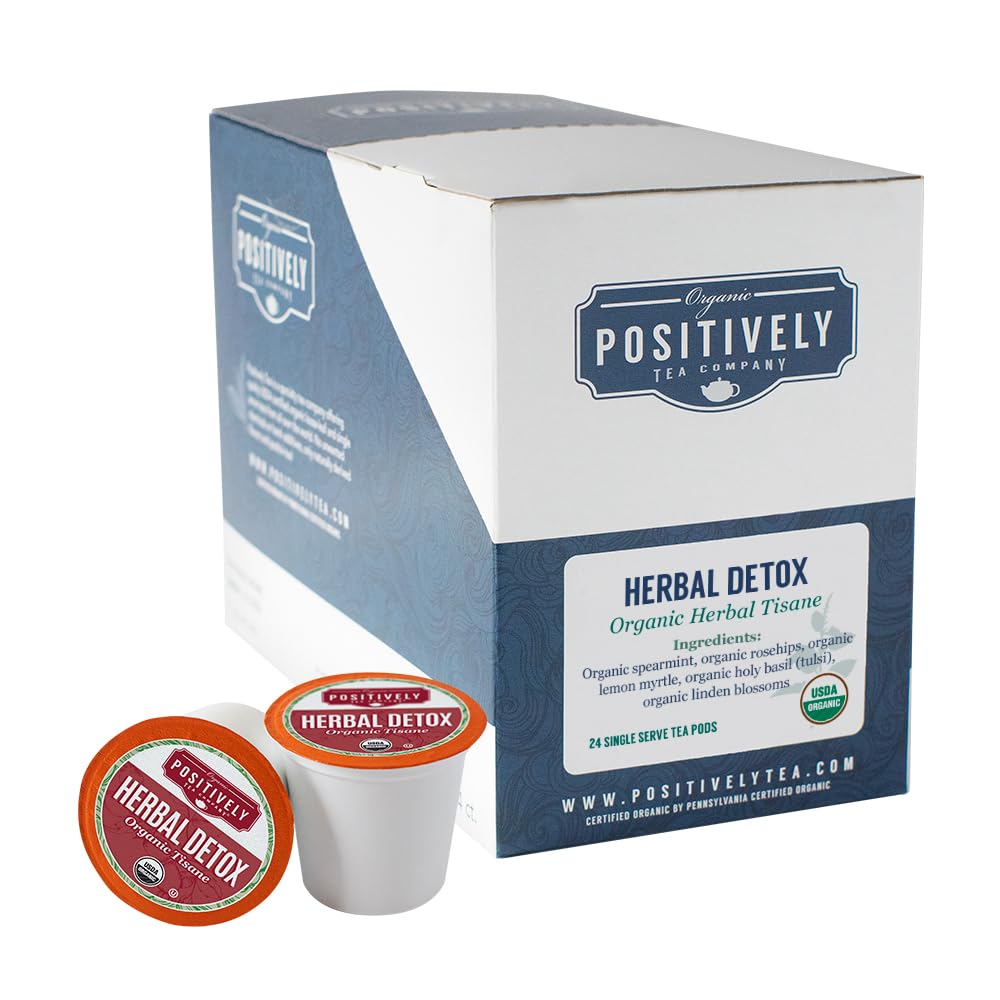 Organic Positively Tea Company, Herbal Detox Tea, K-Cup Compatible, 24 Pods