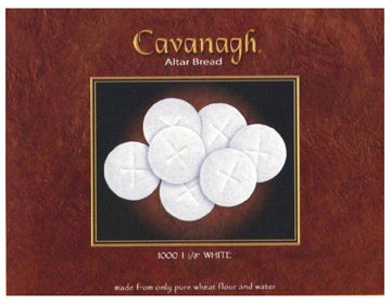White Altar Communion Bread 1000 Count Box 1 1/8'' Round With Cross Design