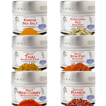 Asian Seasonings Gourmet Gift Set | Tastes of Asia | Artisanal Spice Blends Six Pack | Non GMO, All Natural | No MSG, Gluten, So