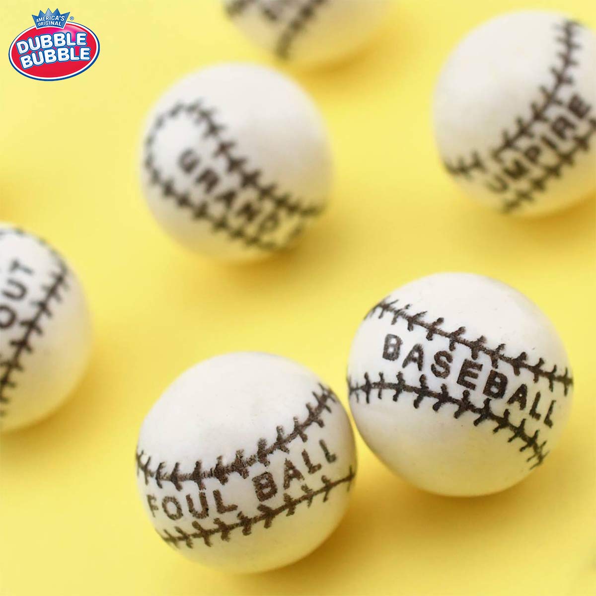 Dubble Bubble Home Run Baseball Bubble Gum Gumballs, 240-Count Jar