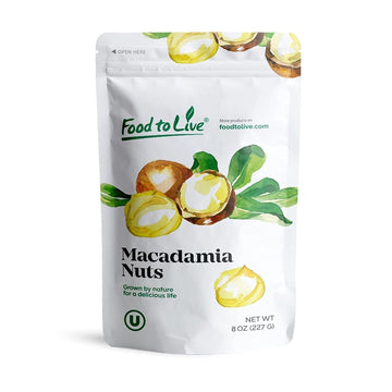Food To Live Macadamia Nut Halves & Pieces, 8 Ounces – Raw, Shelled, Unsalted, Kosher, Vegan, Bulk. Keto Snack. Good Source Of Healthy Fats. Great For Baking, And As Topping For Salads, Yogurt.