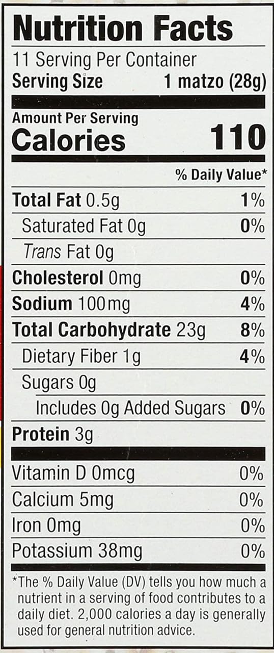 Streits, Lightly Salted Matzo, 11 Oz (Single)