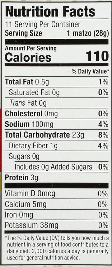 Streits, Lightly Salted Matzo, 11 Oz (Single)