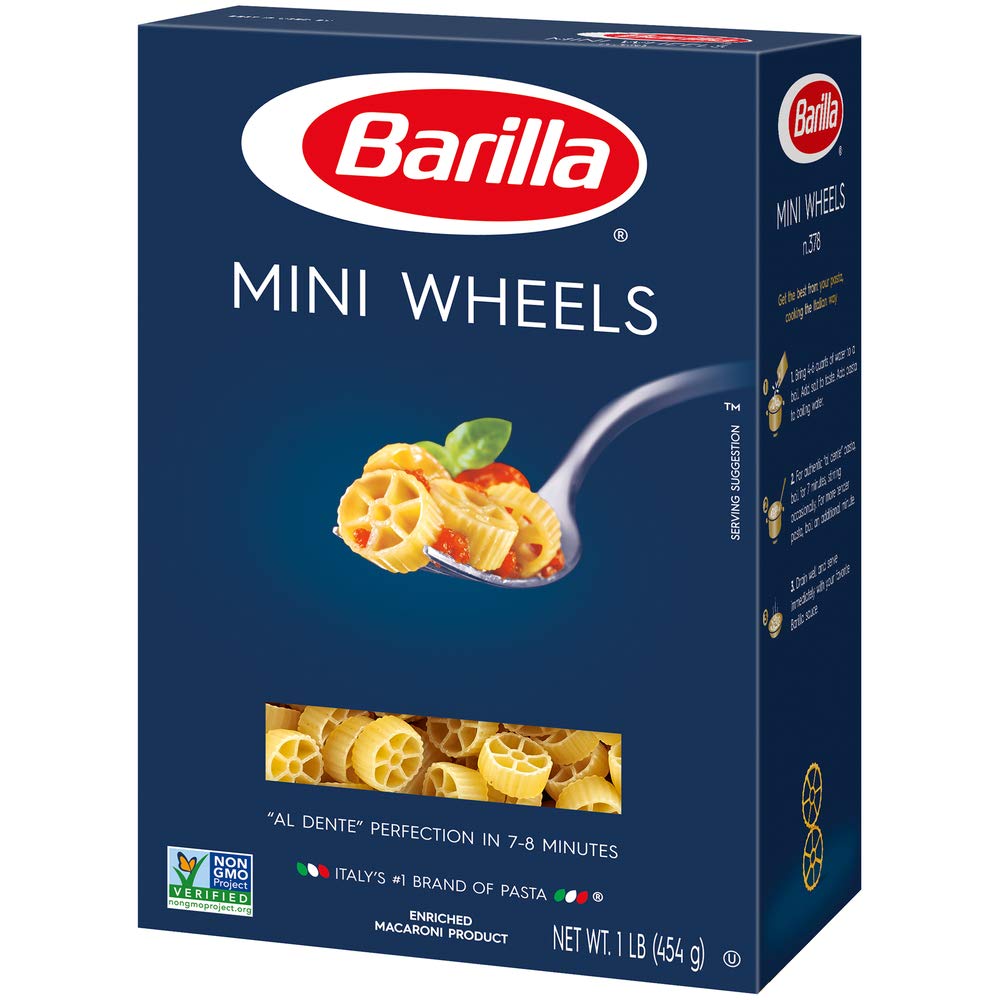 Barilla Mini Wheels Pasta, 16 Ounce Boxes (Pack of 4)