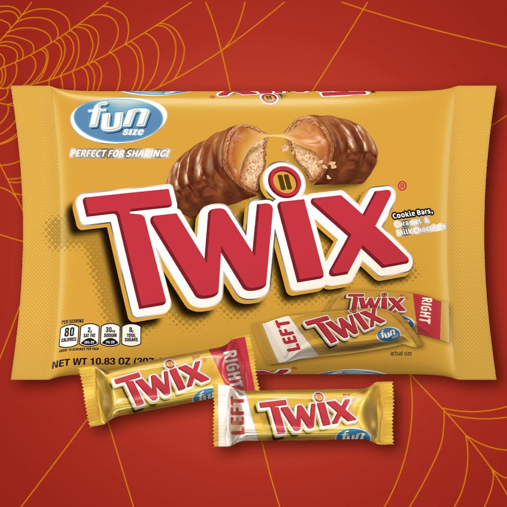 Twix Fun Size Caramel Cookie Chocolate Candy Bars - 10.83 Oz Bulk Candy Bag